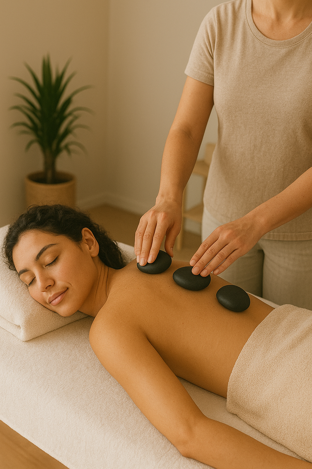 Masaje con piedras calientes