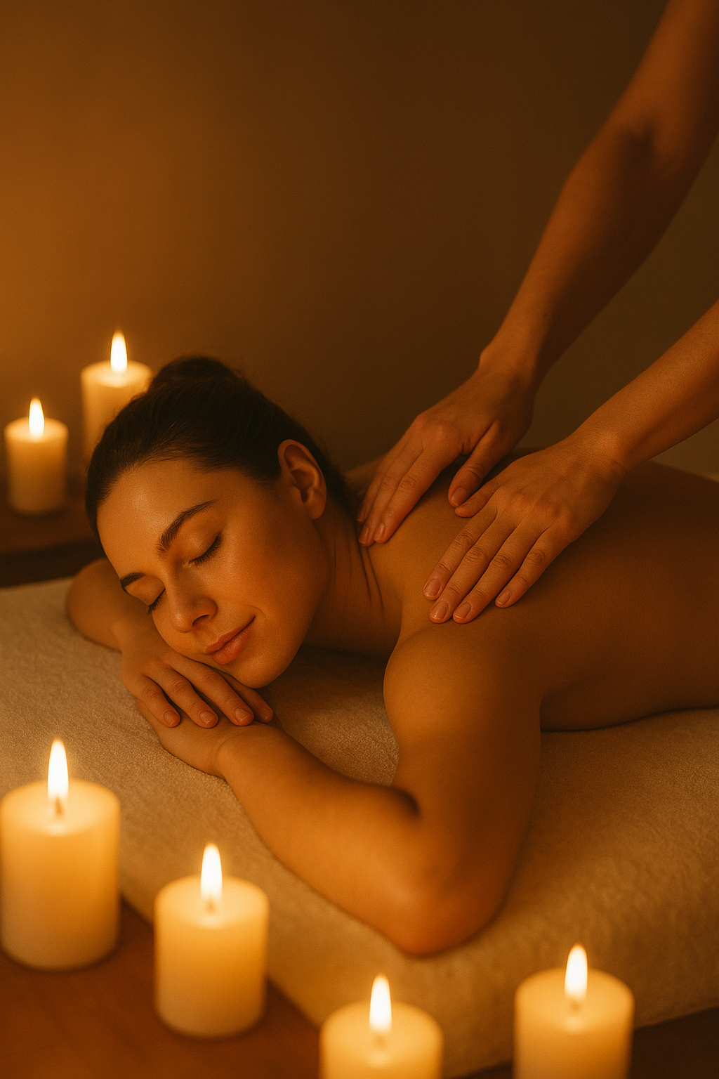 Masaje relajante con velas