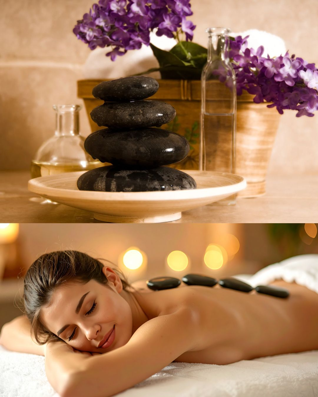 Masaje con piedras calientes